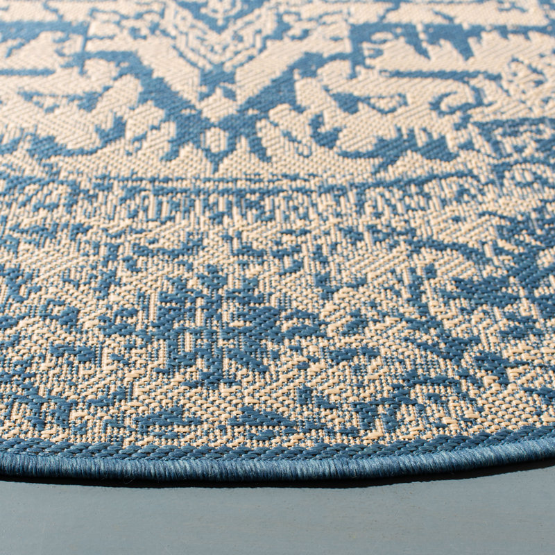 Kirkendall Geometric Hand Woven Indoor / Outdoor Area Rug, Round 201 cm