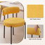 Dining Chairs Modern Teddy Fabric Upholstered Chairs with Curved Backrest and Black Metal Legs-712499587-710607603