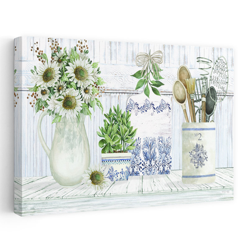 Art contemporain, art floral rétro, H 16 po x l 24 po