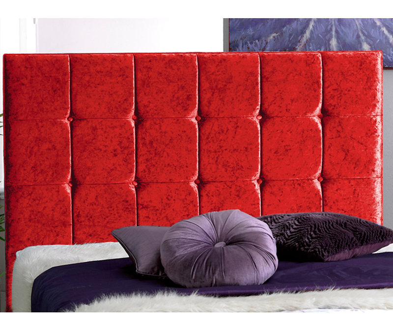Margaux Upholstered Bed, Single (3'), Red Crush Velvet