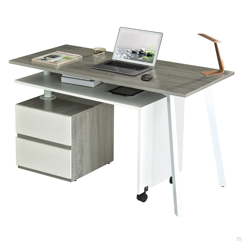 Bureau rotatif moderne à positions multiples, gris