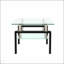 Table basse rectangulaire moderne en verre avec rangement double couche, transparente et polyvalente pour la maison et le bureau