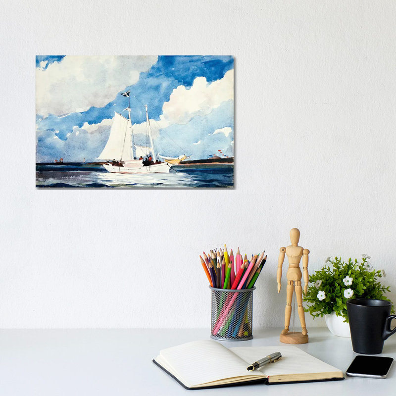 Fishing Schooner, Nassau, C.1898-99 by Winslow Homer - Wrapped Canvas Painting, 20.32 cm H x 30.48 cm W
