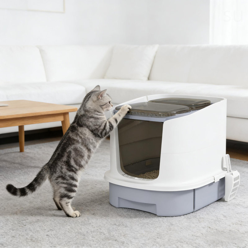 Easy To Clean Litter Box,Covered Cat Litter Box