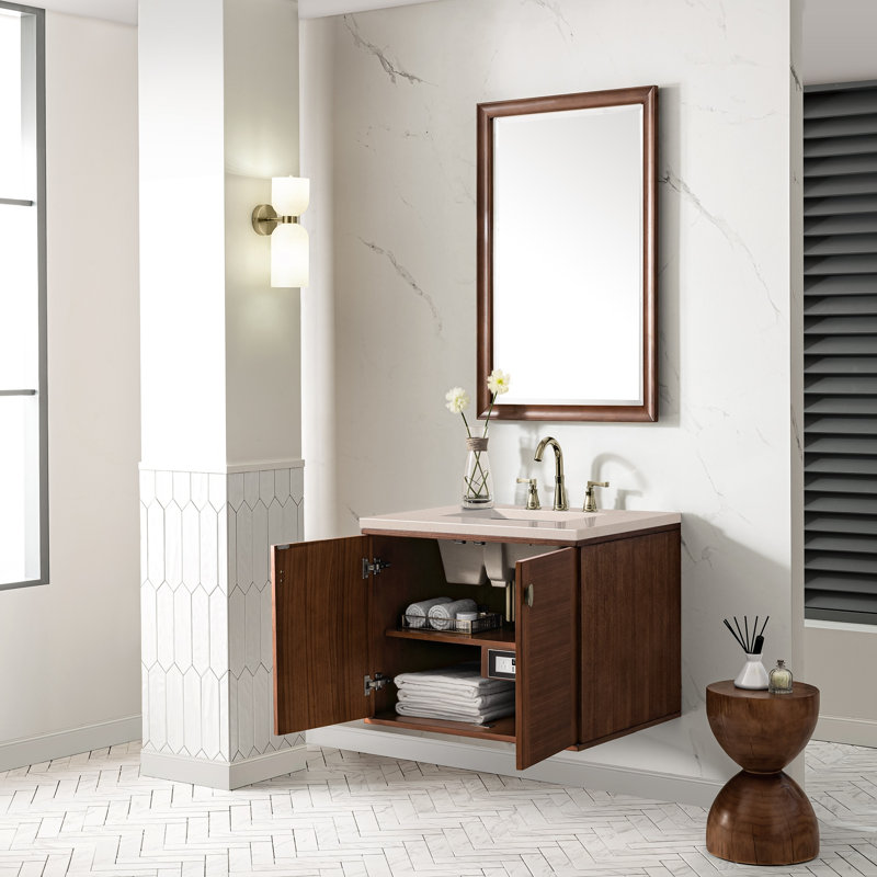 30'' Single Bathroom Vanity with Top, Eternal Marfil, 8" Widespread
