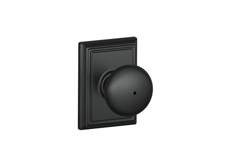 Top Privacy (Bed & Bath) Black Door Knobs
