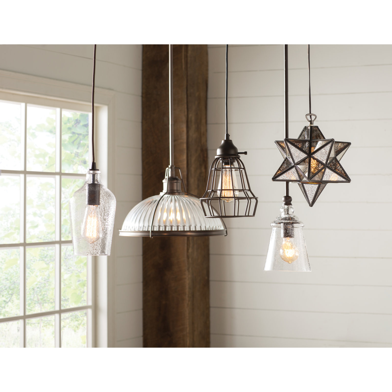 Frenchie Single Light Glass Dimmable Pendant