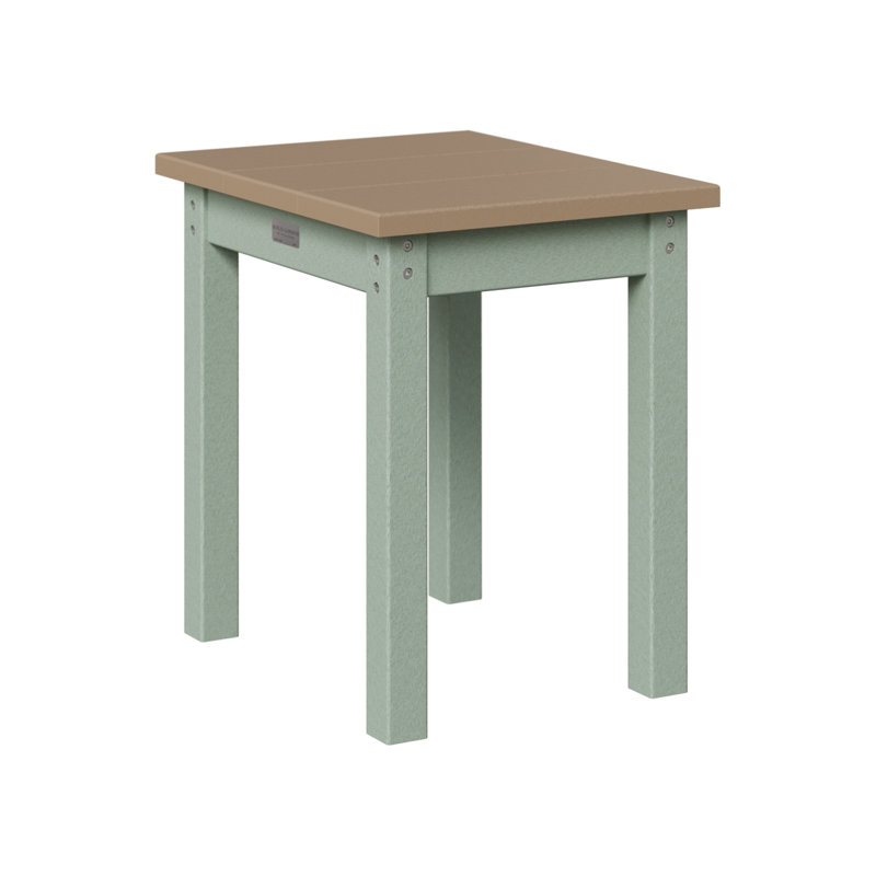 Outdoor Rectangle Side Table, Seafoam, Weatherwood