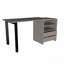 Bureau Malaui 120 gris clair avec deux pieds, deux tiroirs et deux tablettes