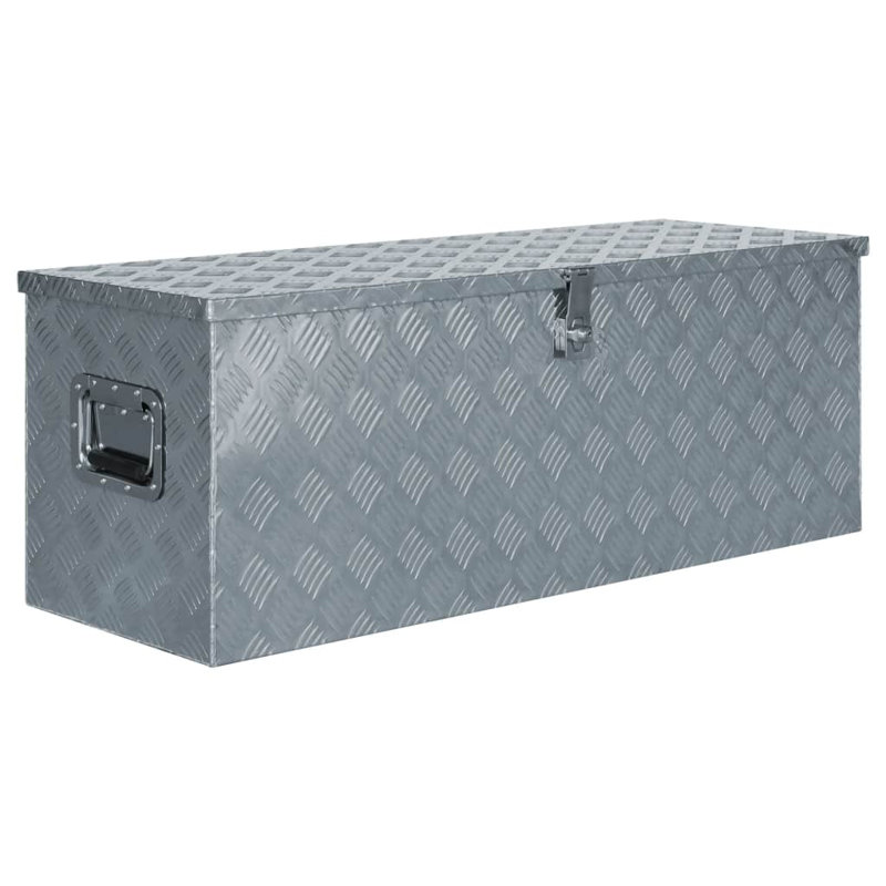 Williston Forge Decorative Bin, 40cm H x 110.5cm W x 38.5cm D, Silver