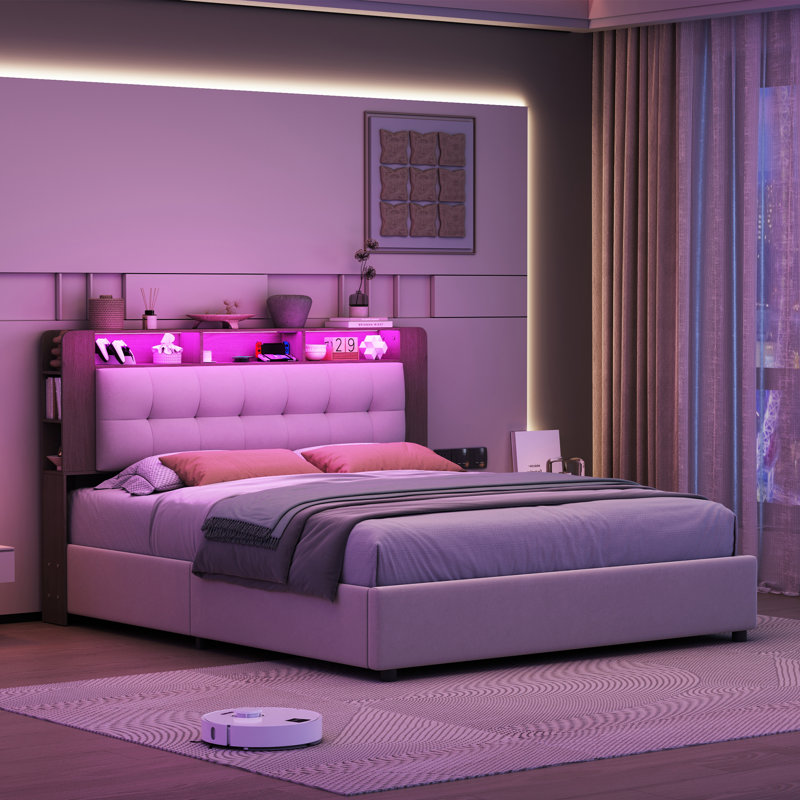 Ottoman Storage Bed, European Double (140 x 200 cm), White