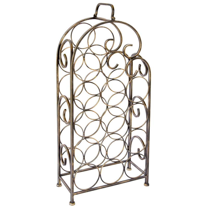 Floor Wine Bottle Rack in Gold
