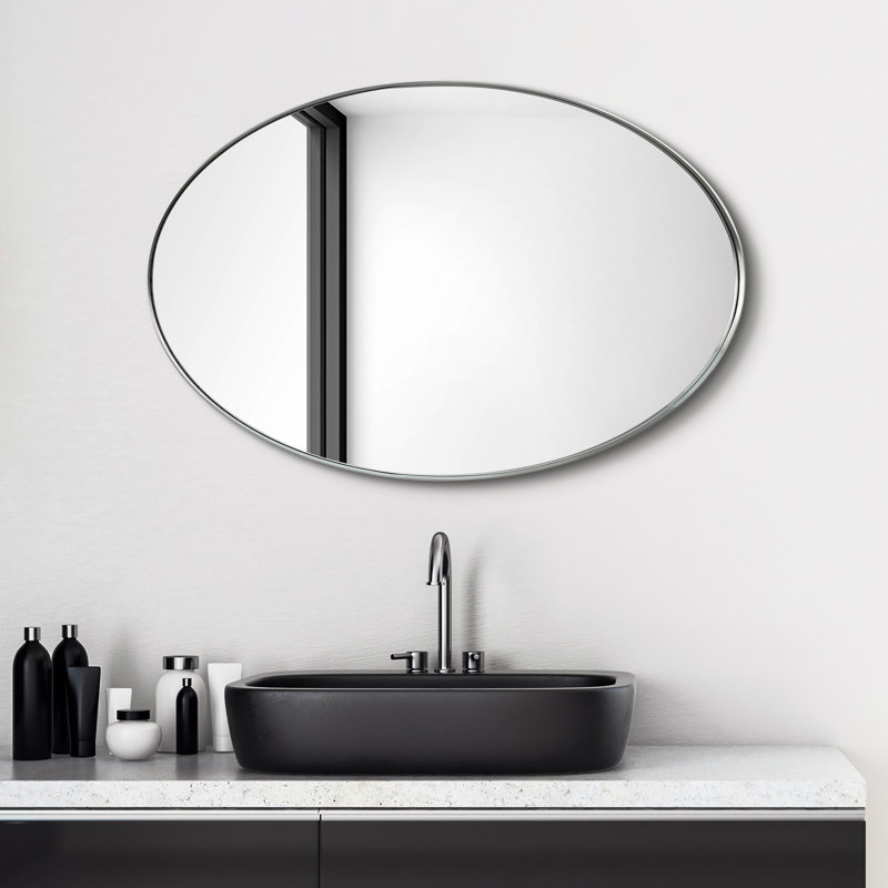 Miroir mural, Argent brossé