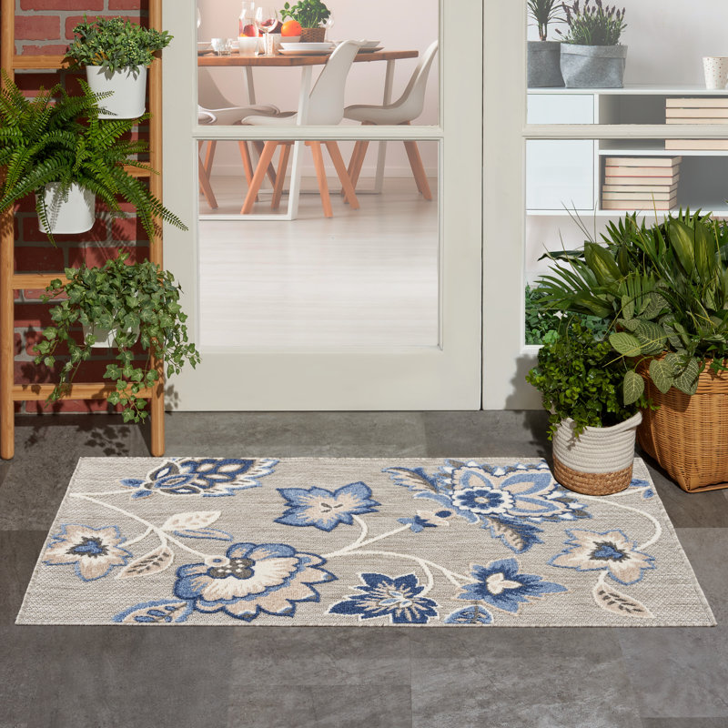 Tapis bleu / gris Amond, Rectangle 2 pi 8 po x 4 pi