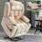 Up To 350 LBS Chenille Power Lift Recliner Chair, Heavy Duty Motion Mechanism With 8-Point Vibration Massage And Lumbar Heating, USB And Type-C Ports, Stainless Steel Cup Holders-1175961864