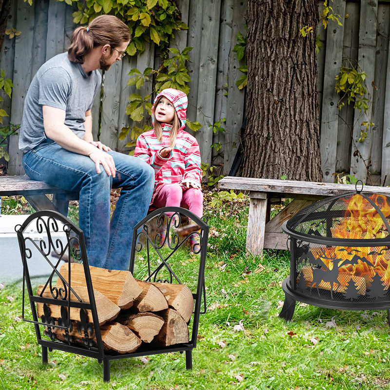 Orosco 36cm W Metal Log Rack