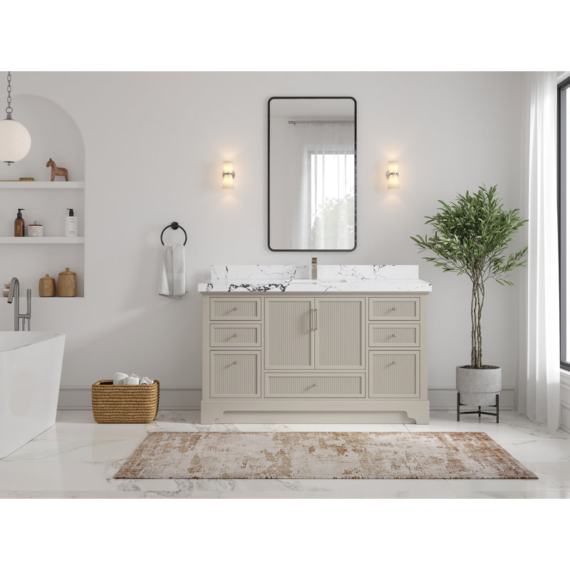 Alys 60'' Single Bathroom Vanity with Top, Viola Night