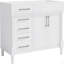 Meuble-lavabo de salle de bain 36 po sans lavabo, armoire de rangement autoportante avec 2 tiroirs et un tiroir basculant, meuble-lavabo avec cadre en bois massif seulement, tablette à hauteur réglable-1543701280