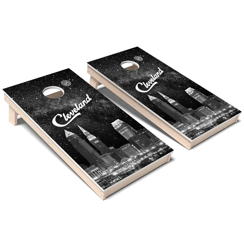 Ensemble de planche de jeu de nuit en composite toutes saisons Destination Cleveland, Ajouter un étui et des lumières
