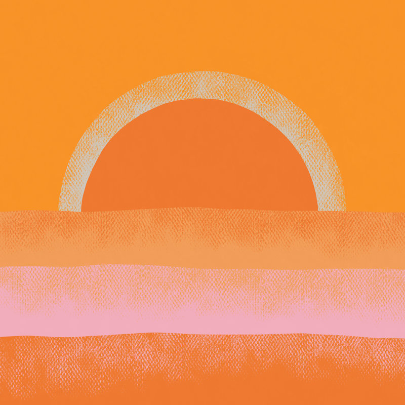 Coucher de soleil, H 12 po x l 12 po