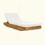 Chaise longue d'extérieur moderne en bois d'acacia avec coussin hydrofuge et appui-tête intégré, conception réglable et pliable pour le patio, la piscine, le jardin-89053072