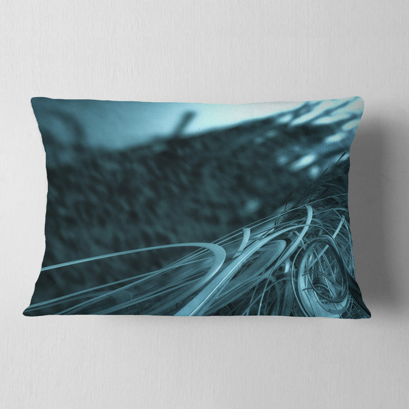 Coussin décoratif rayures arrière fractal 3d