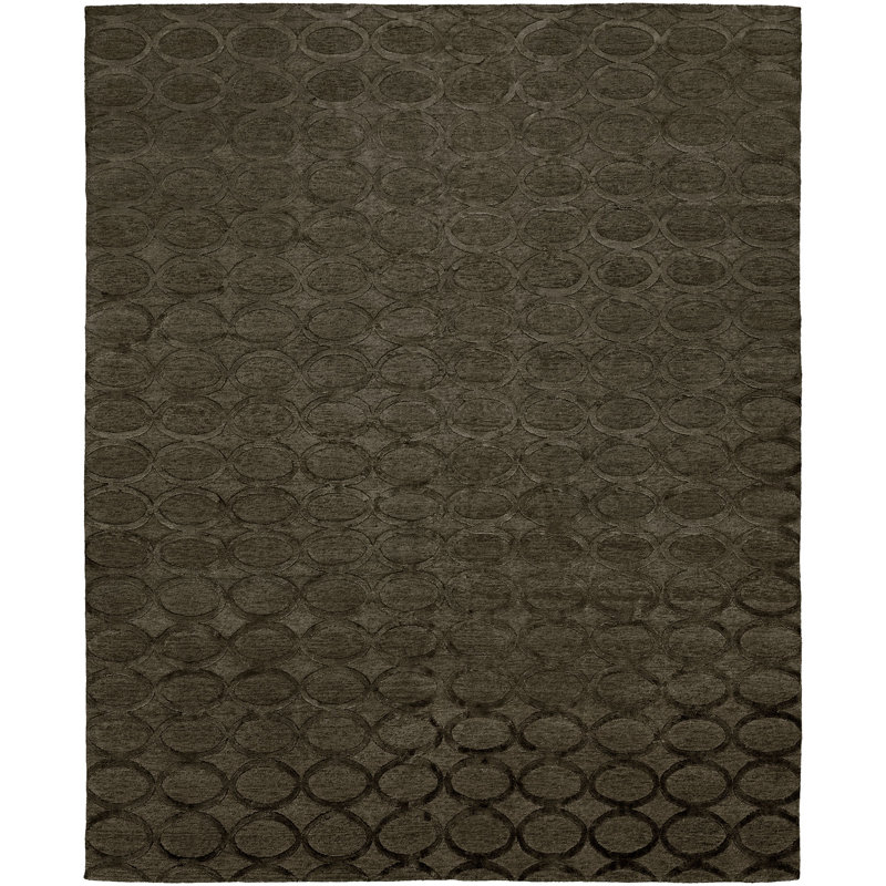 Geometric Area Rug in Brown, Rectangle 6' x 9'