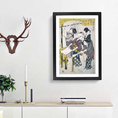 Making Silk Floss by Kitagawa Utamaro - Framed Print