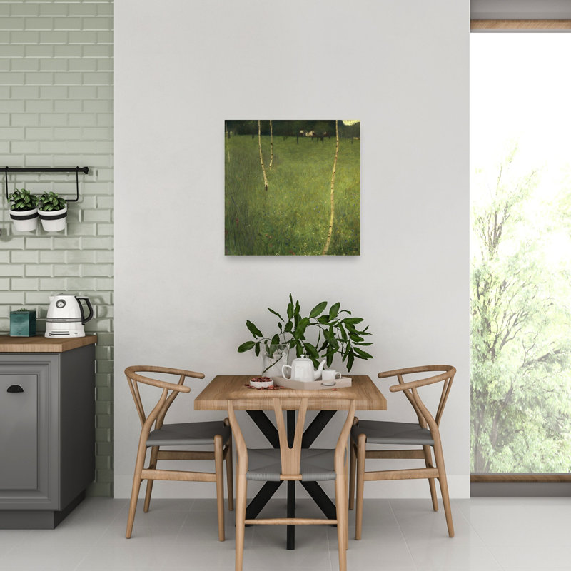 Farmhouse With Birch Trees, 1900 Abstract Contemporary Horse Wall Art Print, 81.28cm H x 81.28cm W