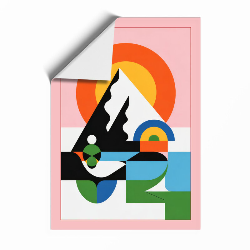 Mountain At Sunrise Geometric - Print, Unframed, A4 - 29.7 x 21.0 cm