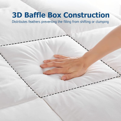 All Season Down Comforter with 100% Cotton Cover, White California King Duvet Insert