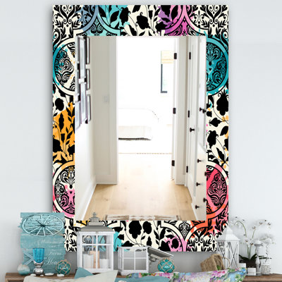 Miroir de salle de bain / meuble-lavabo moderne à motif floral