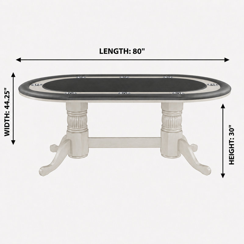 Table de jeu 80 po, Blanc