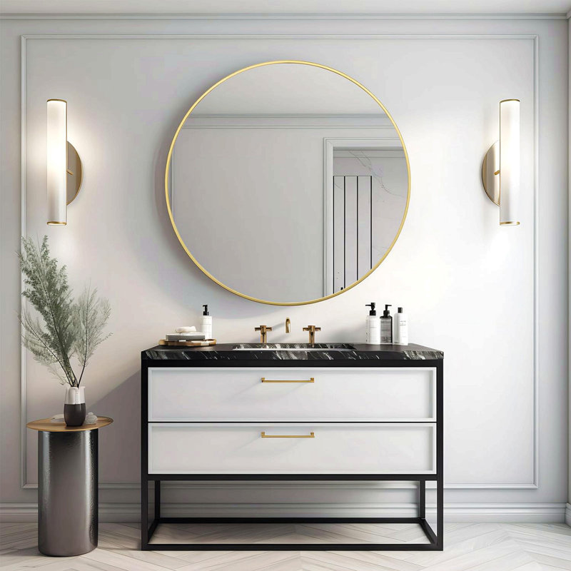 Miroir de salle de bain 42 po, Doré