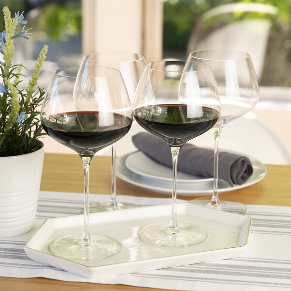 White Wine Glasses Set of 6, 16 oz, Modern Elegant, True Czech Lead-free  Durable Crystal Wine Glass