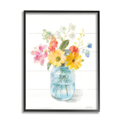 «Bright Country Florals Bouquet» par Danhui Nai - peinture sur bois