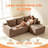 Boneless Corduroy L-Shape Modular Sectional Couch with Chaise - Soft Upholstered, Roomy Deep Seat, No Assembly Required, Timeless Stylish Furniture for Living Room Bedroom Apartment Home Office-218115378-222357769