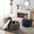 Round Storage Ottoman, 2 In 1 Function, Work As End Table And Ottoman-1168205281