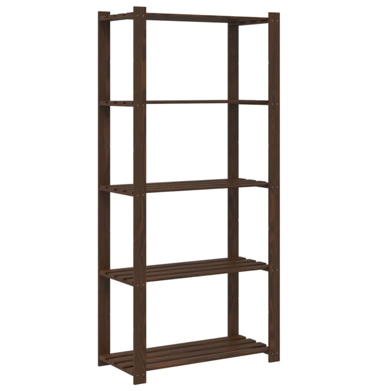Alorie Steel Shelving Unit, Brown
