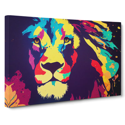 Splashed Lion Vol.1 Abstract - Wrapped Canvas