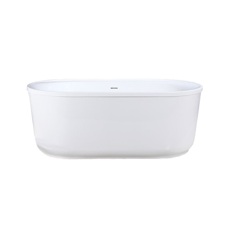 60" x 33" Freestanding  Acrylic Bathtub with Faucet, Oil Rubbed Bronze