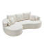 Luxueux canapé modulaire courbé en tissu 2 pièces avec méridienne, pour se détendre dans le salon, la chambre à coucher ou un appartement-2105803490