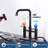 Brass 2-Handle Bridge Kitchen Faucet With Brass Side Sprayer 4-Hole Deck Mount Kitchen Faucet-112128072