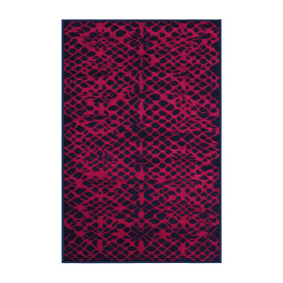 Machine Washable Trellis Purple Area Rug