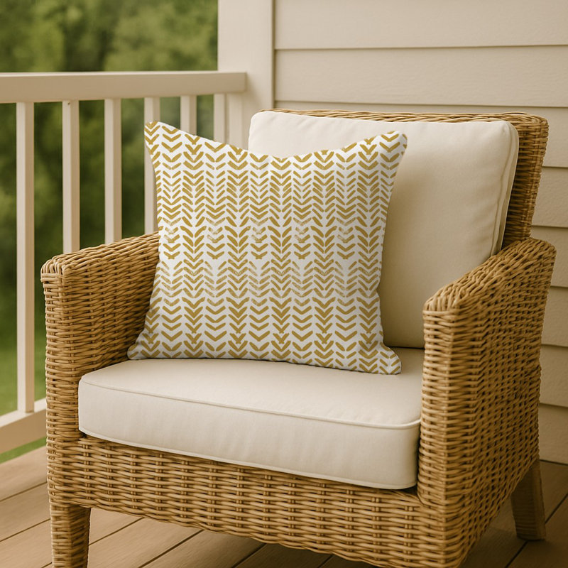 Housse de coussin et insert 6 carrés , Jaune, 16 po x 16 po