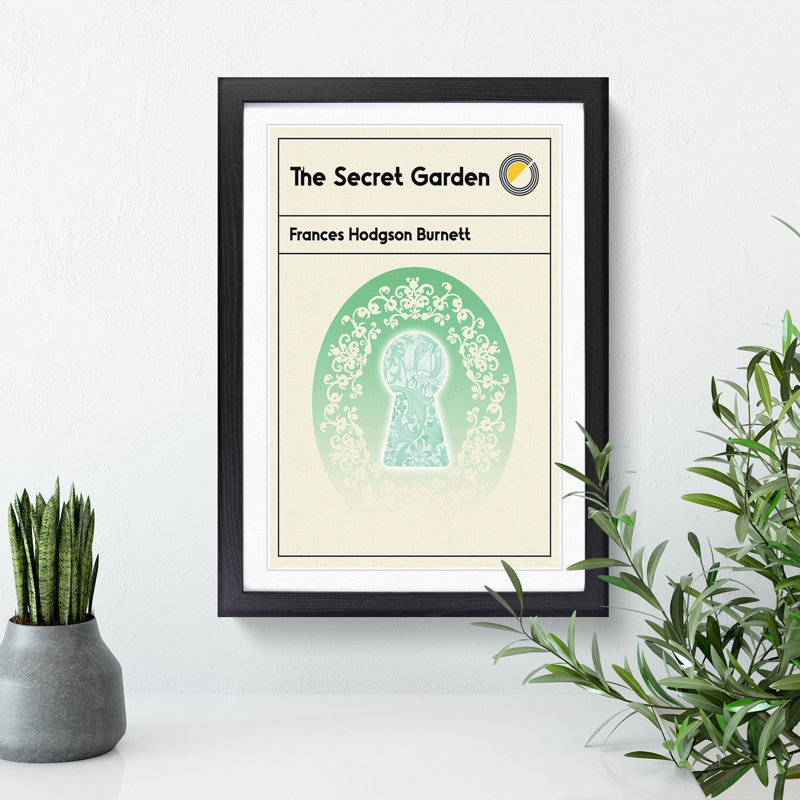 Book Cover the Secret Garden Frances Hodgson Burnett - Picture Frame Graphic Art, Black, 36cm H x 27cm W x 2cm D