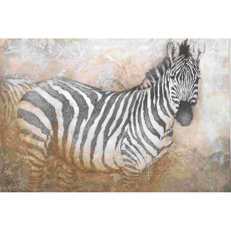 Peinture rétro sur toile zébrée, H 8 po x l 12 po