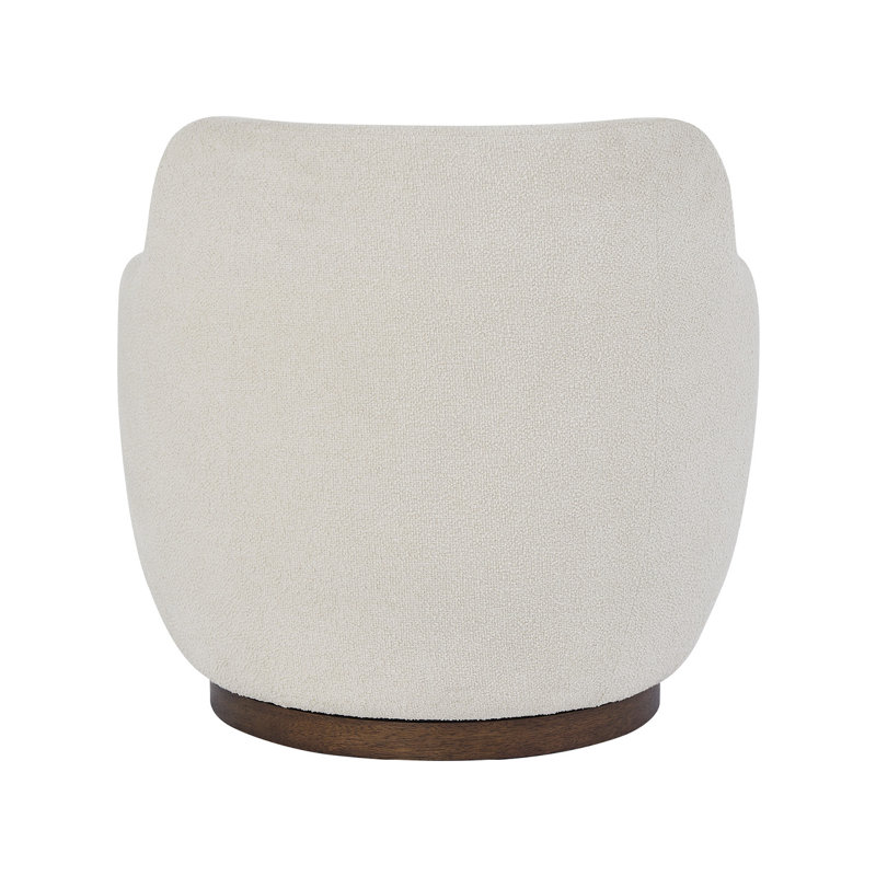 Curated Swivel Armchair, Polyester, Cream