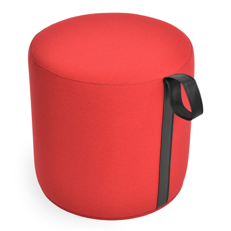 Celine Pouf-Stool With Handle, Era Red