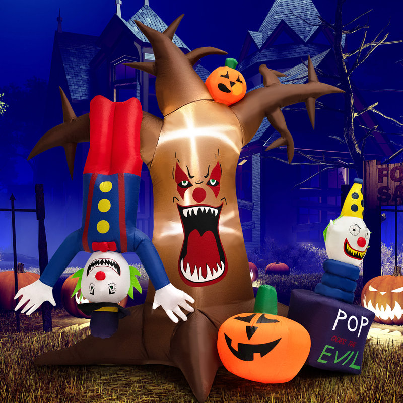 Arbre gonflable d'Halloween fantôme clown d'Halloween